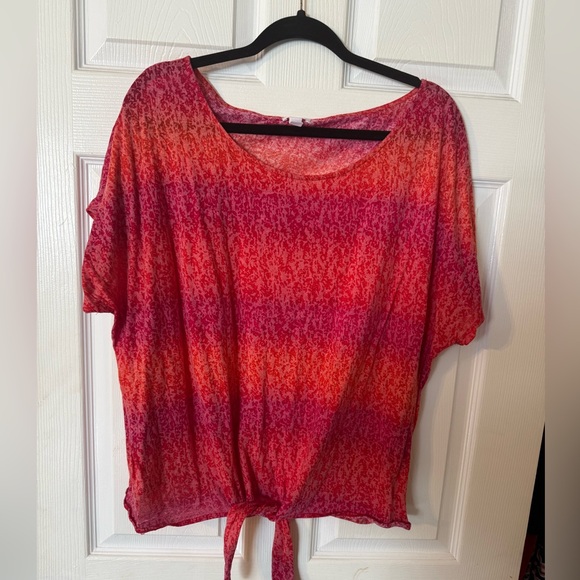 Westport Tops - Westport Ladies Red and Orange Blouse